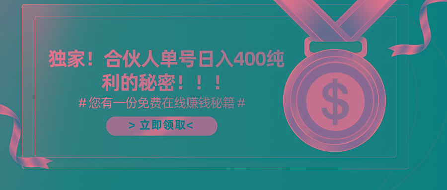 (10028期)合伙人广告撸金最新玩法，每天单号400纯利-搞钱日记