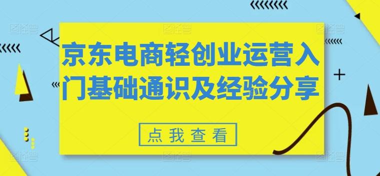 京东电商轻创业运营入门基础通识及经验分享-搞钱日记