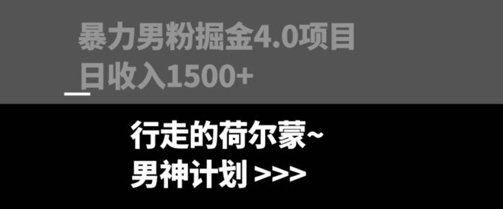 暴力男粉掘金4.0项目不违规不封号无脑复制单人操作日入1000+-搞钱日记