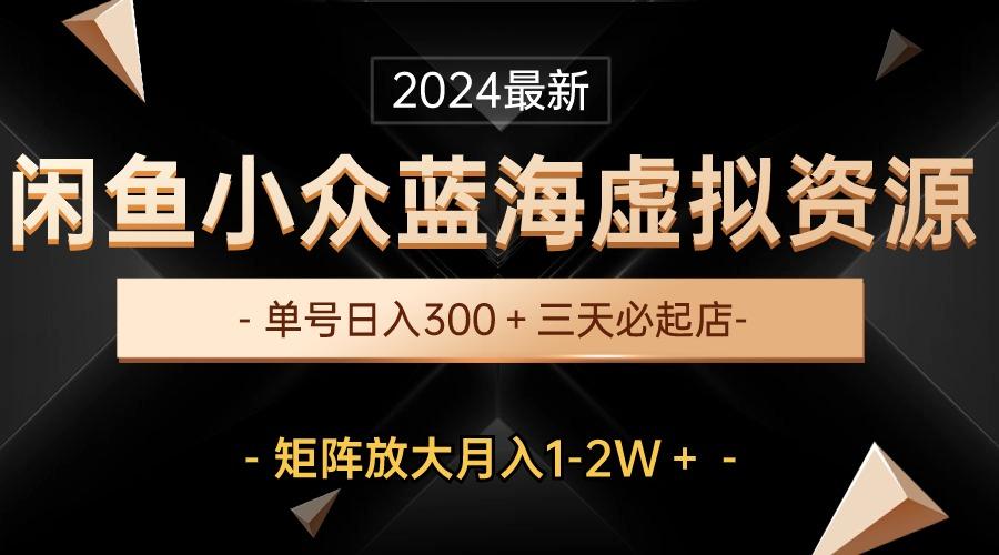 最新闲鱼小众蓝海虚拟资源，单号日入300＋，三天必起店，矩阵放大月入1-2W-搞钱日记