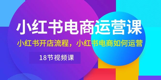 小红书·电商运营课：小红书开店流程，小红书电商如何运营(18节视频课-搞钱日记