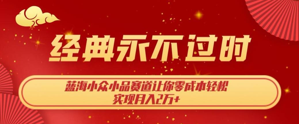 经典永不过时，蓝海小众小品赛道，让你零成本轻松实现月入2万+-搞钱日记