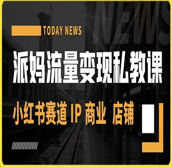 派妈流量变现私教课，小红书赛道IP  商业  店铺 -搞钱日记