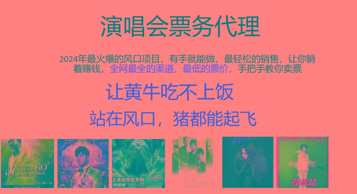 2024年最火爆风口项目，演唱会票务代理，日入2000+，一部手机就能搞定！-搞钱日记