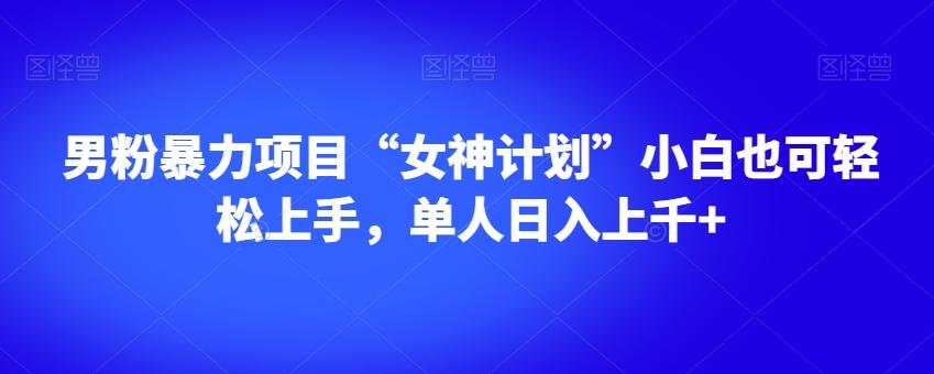 男粉暴力项目“女神计划”小白也可轻松上手，单人日入上千+【揭秘】-搞钱日记