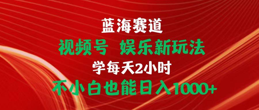 蓝海赛道视频号 娱乐新玩法每天2小时小白也能日入1000+-搞钱日记