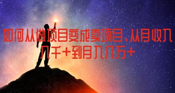 如何从做项目变成卖项目，从月收入几千到月入几万【揭秘】-搞钱日记