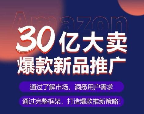 亚马逊·30亿大卖爆款新品推广，可复制、全程案例实操的爆款推新SOP-搞钱日记