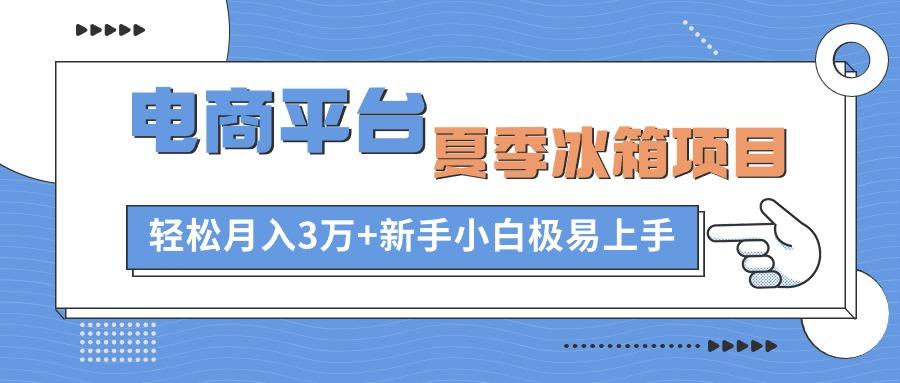 电商平台夏季冰箱项目，轻松月入3万+，新手小白极易上手-搞钱日记