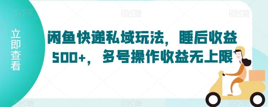 闲鱼快递私域玩法，睡后收益500+，多号操作收益无上限【揭秘】-搞钱日记