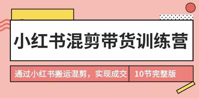 小红书混剪带货训练营，通过小红书搬运混剪实现成交(完结)-搞钱日记