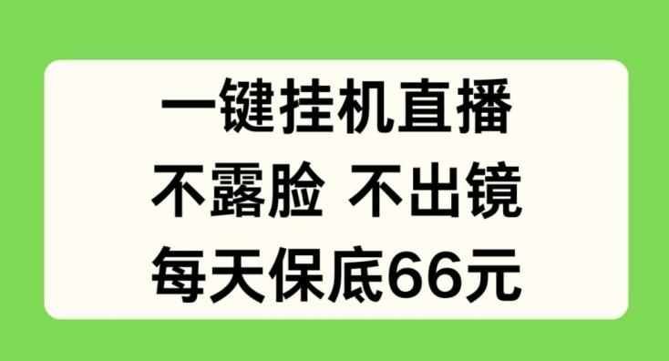 一键挂JI直播，不露脸不出境，每天保底66元【揭秘】-搞钱日记