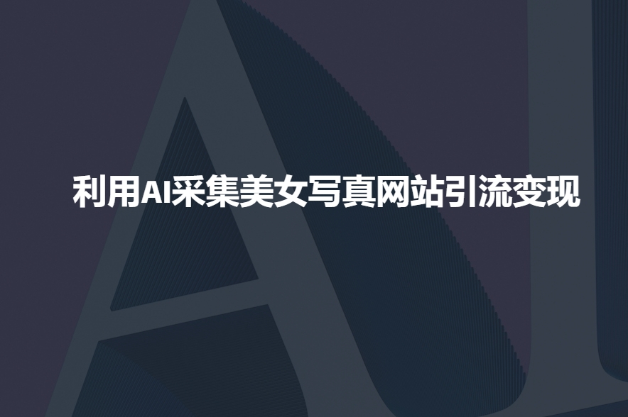 利用AI采集美女写真网站引流变现，引流嘎嘎的-搞钱日记