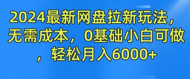 2024最新网盘拉新玩法，无需成本，0基础小白可做，轻松月入6000+【揭秘】-搞钱日记