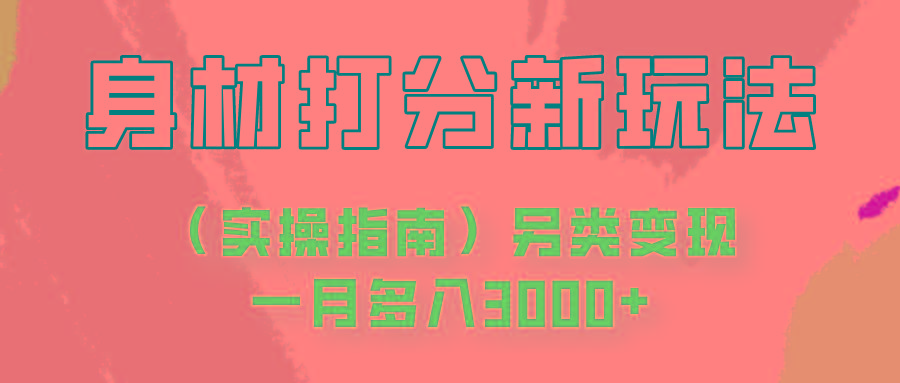 身材颜值打分新玩法(实操指南)另类变现一月多入3000+-搞钱日记
