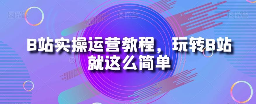 B站实操运营教程，玩转B站就这么简单-搞钱日记