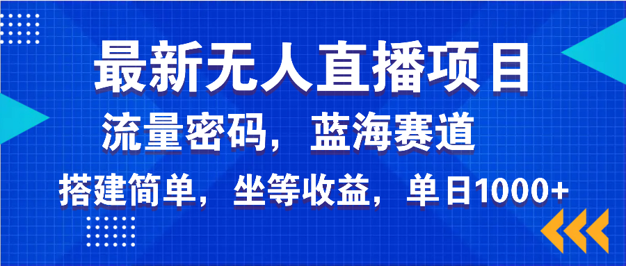 最新无人直播项目—美女电影游戏，轻松日入3000+，蓝海赛道流量密码，...-搞钱日记