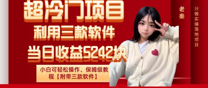 超冷门项目、利用三款软件、当日收益5242块、小白可轻松操作、保姆级教程【附带三款软件】-搞钱日记