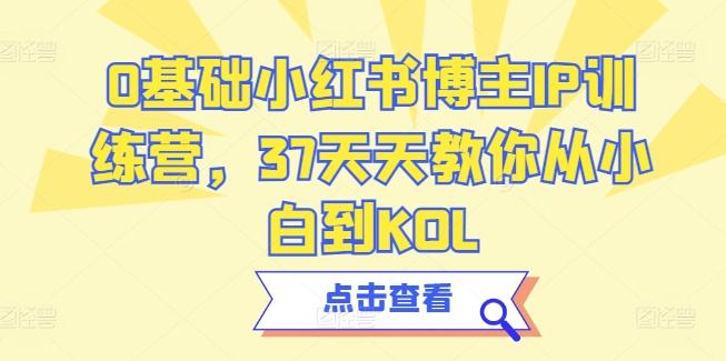 0基础小红书博主IP训练营，37天天教你从小白到KOL-搞钱日记