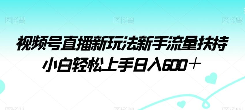 视频号直播新玩法新手流量扶持小白轻松上手日入600＋【揭秘】-搞钱日记