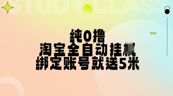 纯0撸，淘宝全自动挂JI，授权登录就得5米，多号多赚【揭秘】-搞钱日记