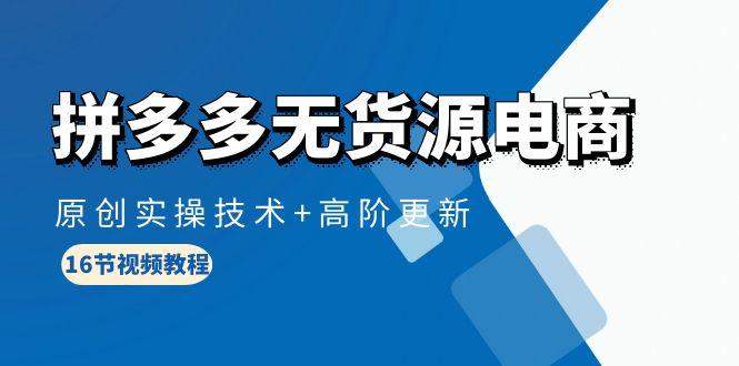 (10015期)拼多多无货源电商，原创实操技术+高阶更新(16节视频教程)-搞钱日记
