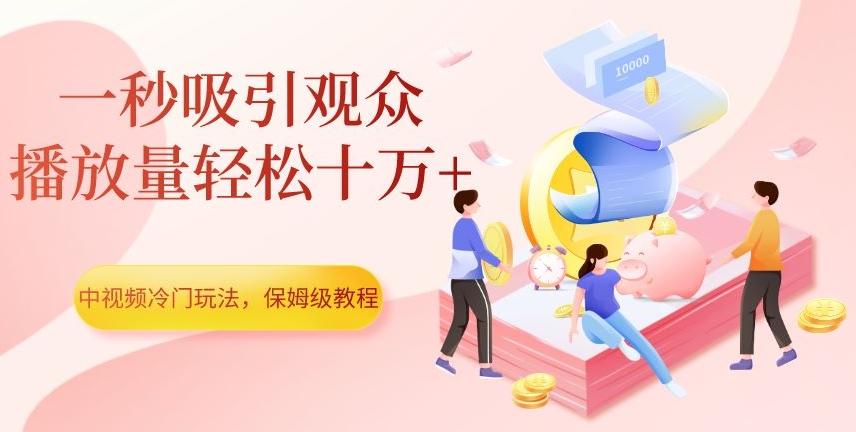 中视频冷门玩法，一秒吸引观众，播放量轻松十万+，保姆级教程【揭秘】-搞钱日记