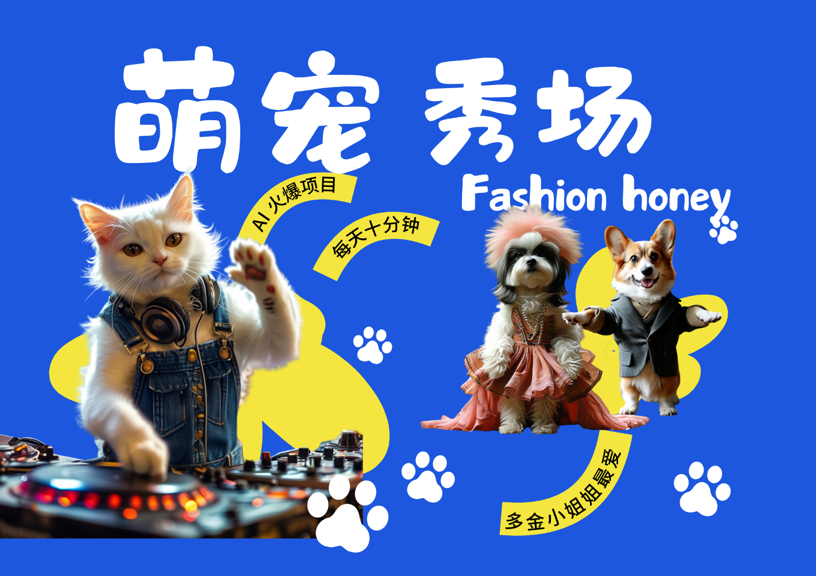酷飒动物跳舞走秀 时尚喵FASHION汪 多金小姐姐最爱的 轻松月入破W-搞钱日记