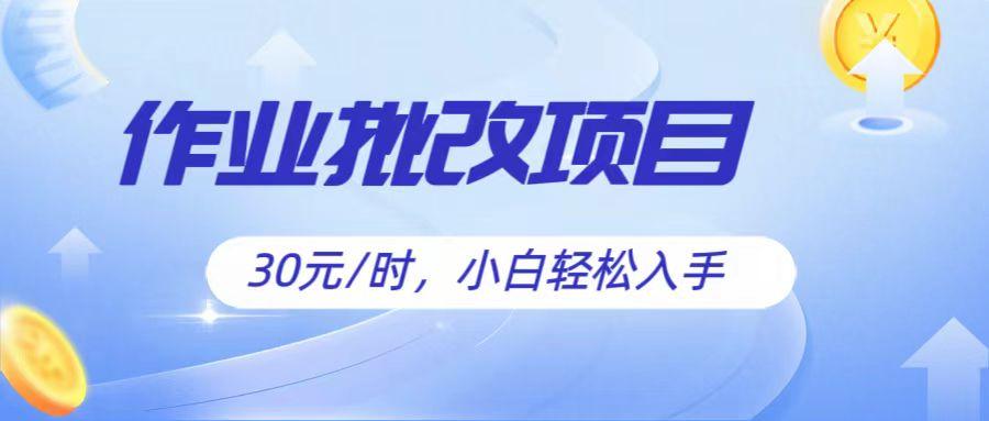 作业批改项目30元/时，简单小白轻松入手，非常适合兼职-搞钱日记