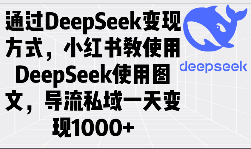 通过DeepSeek变现方式，小红书教使用DeepSeek图文，导流私域一天变现1000+-搞钱日记