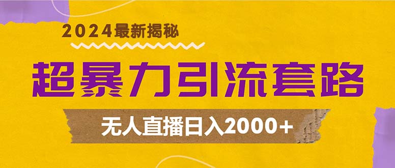 超暴力引流套路，无人直播日入2000+-搞钱日记