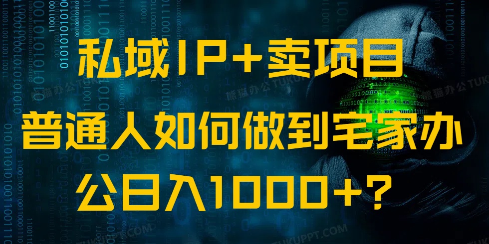 私域IP+卖项目，普通人如何做到宅家办公实现日入1000+-搞钱日记