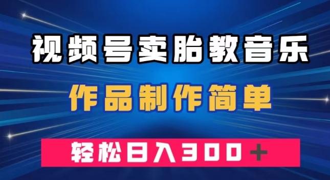 视频号卖胎教音乐，作品制作简单，一单49，轻松日入300＋-搞钱日记