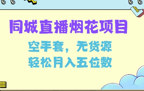 同城烟花项目，空手套，无货源，轻松月入5位数【揭秘】-搞钱日记