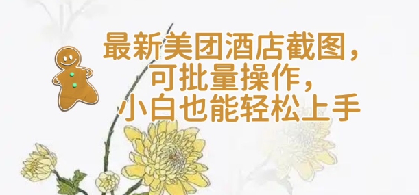【轻云】最新美团酒店截图，可批量操作，小白也能轻松上手-搞钱日记