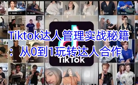 Tiktok达人管理实战秘籍：从0到1玩转达人合作-搞钱日记