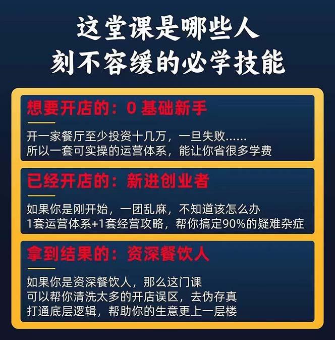 图片[2]-餐饮店盈利实操方法：教你怎样开一家持续能赚钱的餐厅(25节-搞钱日记