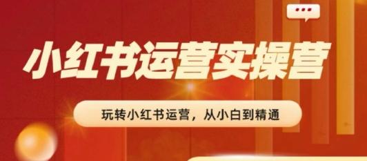 2024小红书运营实操营，​从入门到精通，完成从0~1~100-搞钱日记