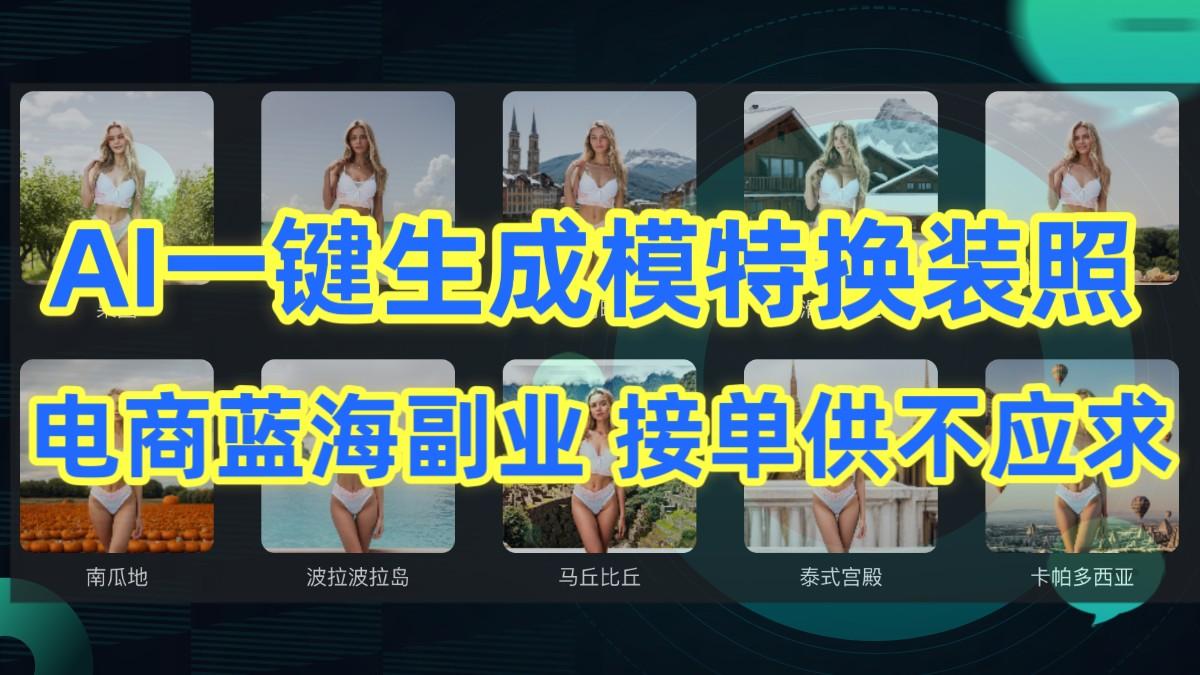 AI制作一键生成模特换装照，电商蓝海副业，接单供不应求-搞钱日记