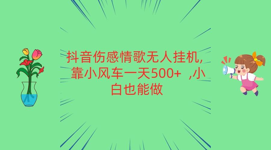 抖音伤感情歌无人挂机 靠小风车一天500+ 小白也能做-搞钱日记
