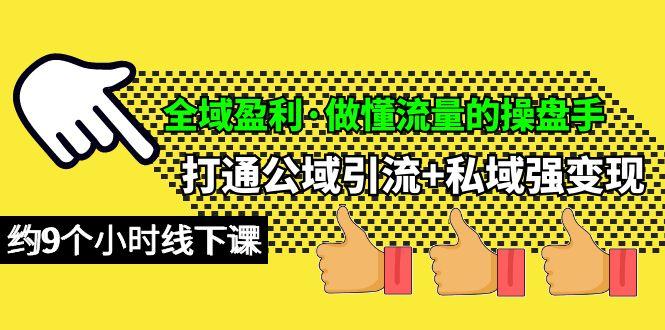 (10045期)全域盈利·做懂流量的操盘手，打通公域引流+私域强变现，约9个小时线下课-搞钱日记
