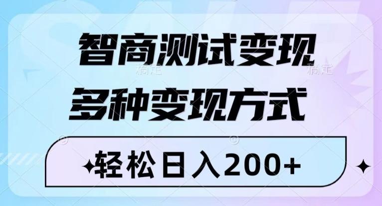 智商测试变现，轻松日入200+，几分钟一个视频，多种变现方式-搞钱日记