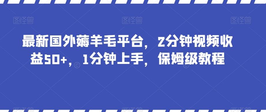 最新国外薅羊毛平台，2分钟视频收益50+，1分钟上手，保姆级教程【揭秘】-搞钱日记