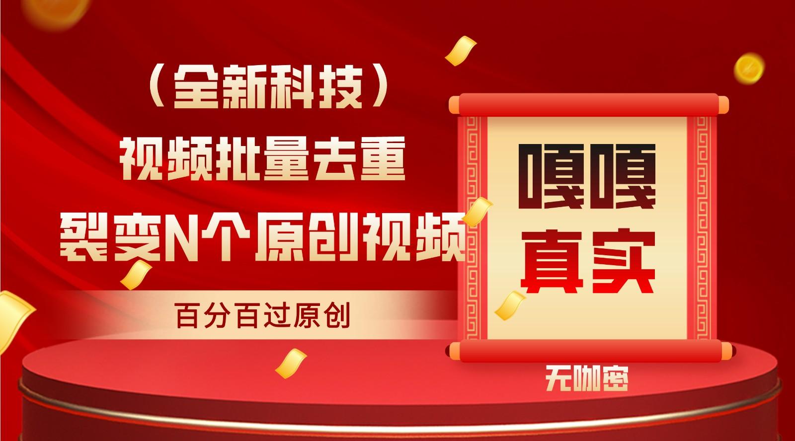 最新全自动去重技术，批量操作百分百过原创-搞钱日记
