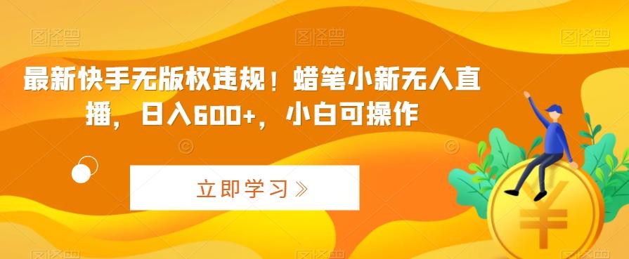 最新快手无版权违规！蜡笔小新无人直播，日入600+，小白可操作【揭秘】-搞钱日记