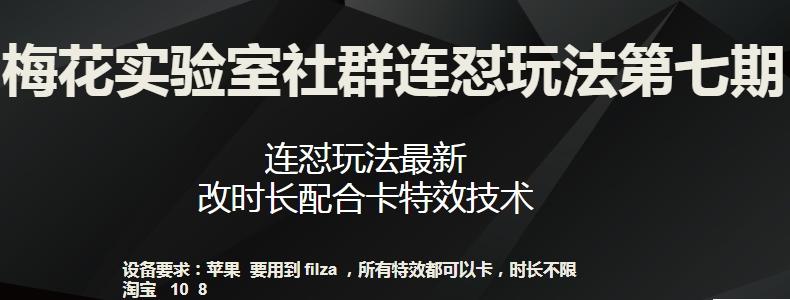 梅花实验室社群连怼玩法第七期，连怼玩法最新，改时长配合卡特效技术-搞钱日记