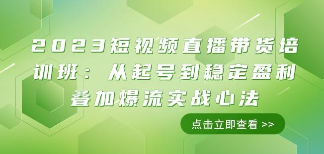 2023短视频直播带货培训班：从起号到稳定盈利叠加爆流实战心法（11节课）-搞钱日记