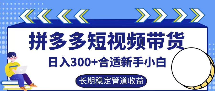 拼多多短视频带货日入300+，实操账户展示看就能学会-搞钱日记