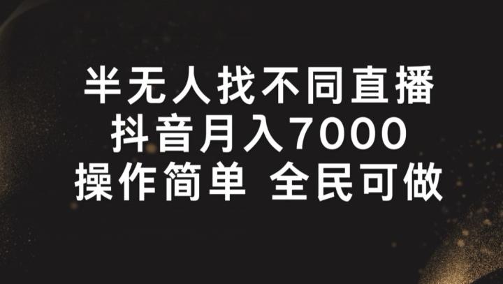 半无人找不同直播，月入7000+，操作简单 全民可做【揭秘】-搞钱日记