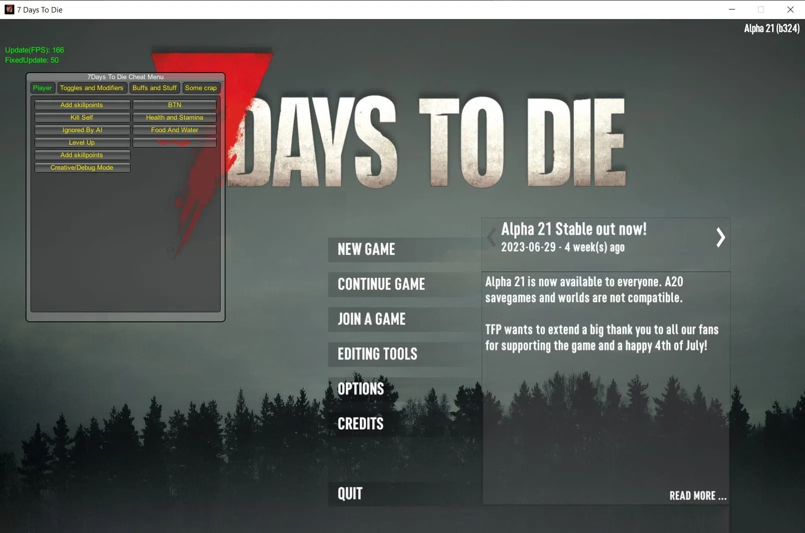 7 Days to Die 七日杀多功能修改器 v1.1.3.105 免费版-搞钱日记